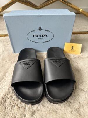 Prada Leather Slide Black
