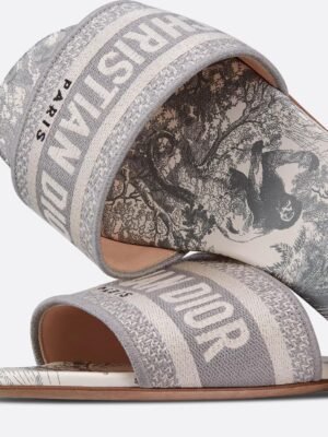 Dior slippers grey white ladies.