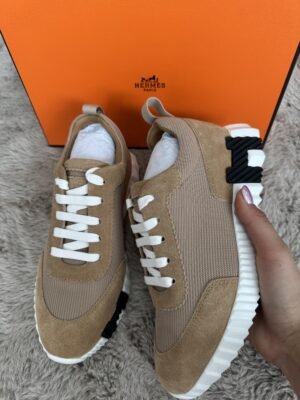 Hermes bouncing sneakers beige camel.