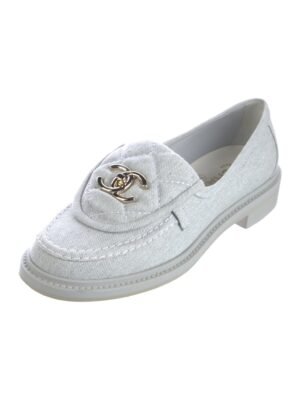 Chanel CC Logo Loafer White/Gold