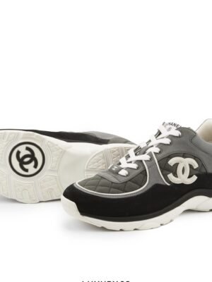 Chanel CC Logo Sneaker Grey Black