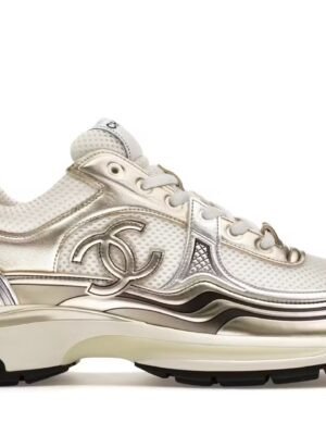Chanel CC Logo Sneaker Silver/White/Gold