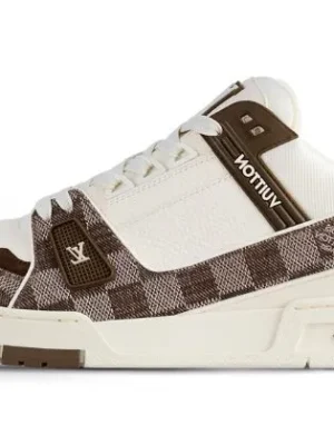 Trainer White & Brown Damier