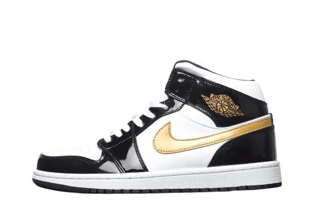 AIR JORDAN 1 MID Black Metallic Gold