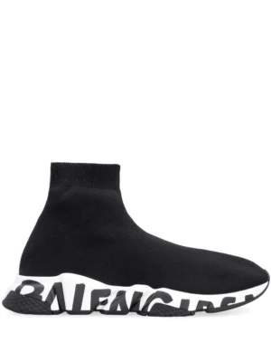 Balenciaga Speed Graffiti Trainers White Black