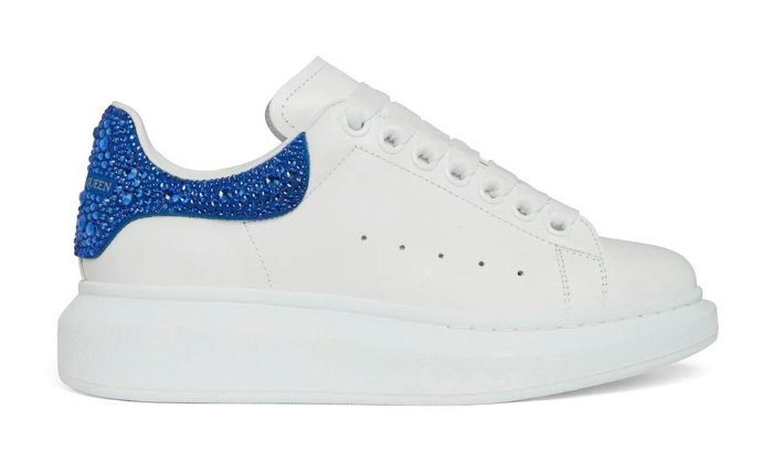 Alexander McQueen Oversized Sneaker White Blue Crystal - Image 2