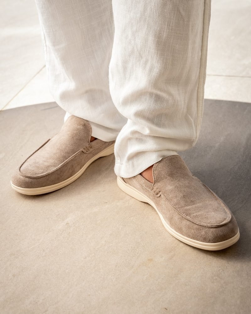Loro Piana Summer Walk Loafers — Taupe/Grey - Image 2