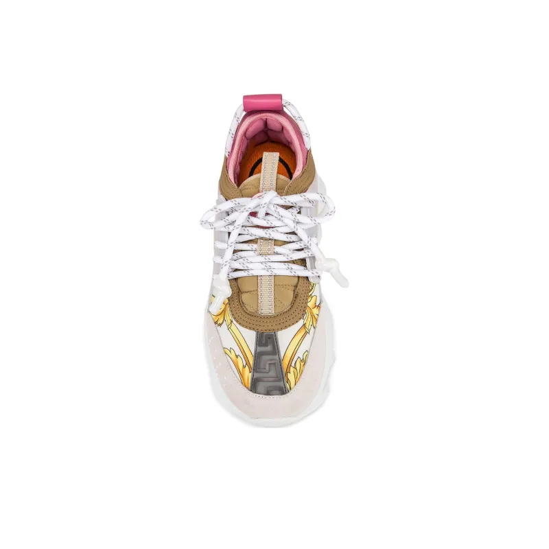 Versace Chain Reaction White Pink Yellow Barocco (W) - Image 3