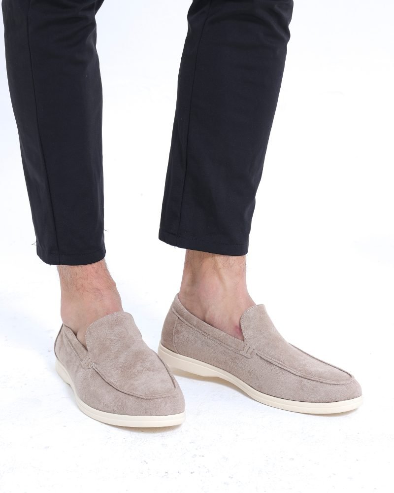 Loro Piana Summer Walk Loafers — Taupe/Grey - Image 3