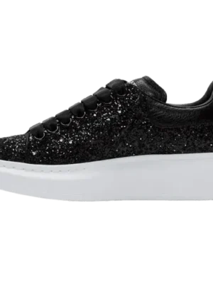Alexander McQueen Black Glitter Oversized Sneakers