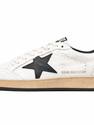 Ball Star Sneaker In White Nappa Leather Black star