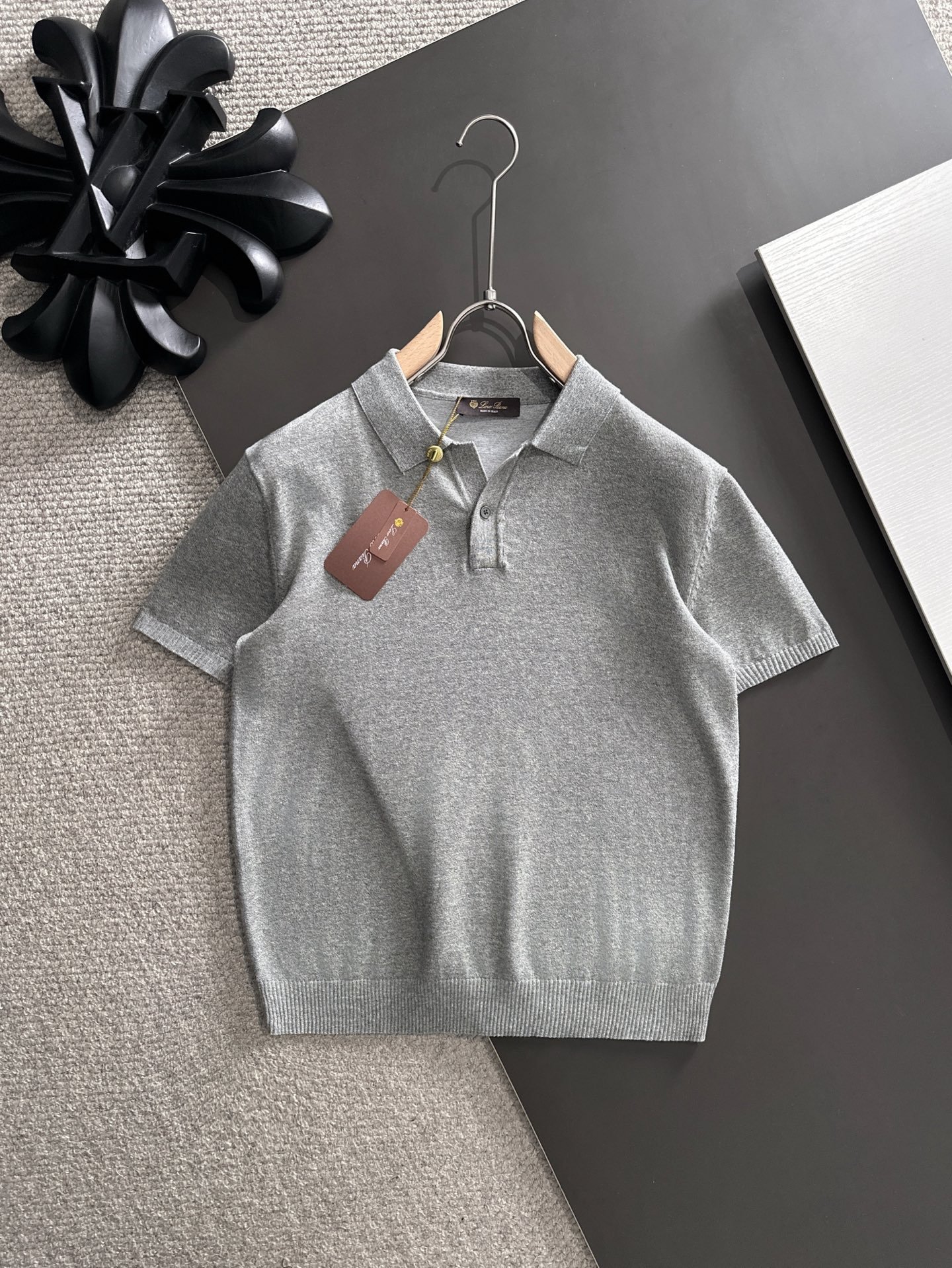 Loro Piana Knit Polo Open Collar Plain - Image 4