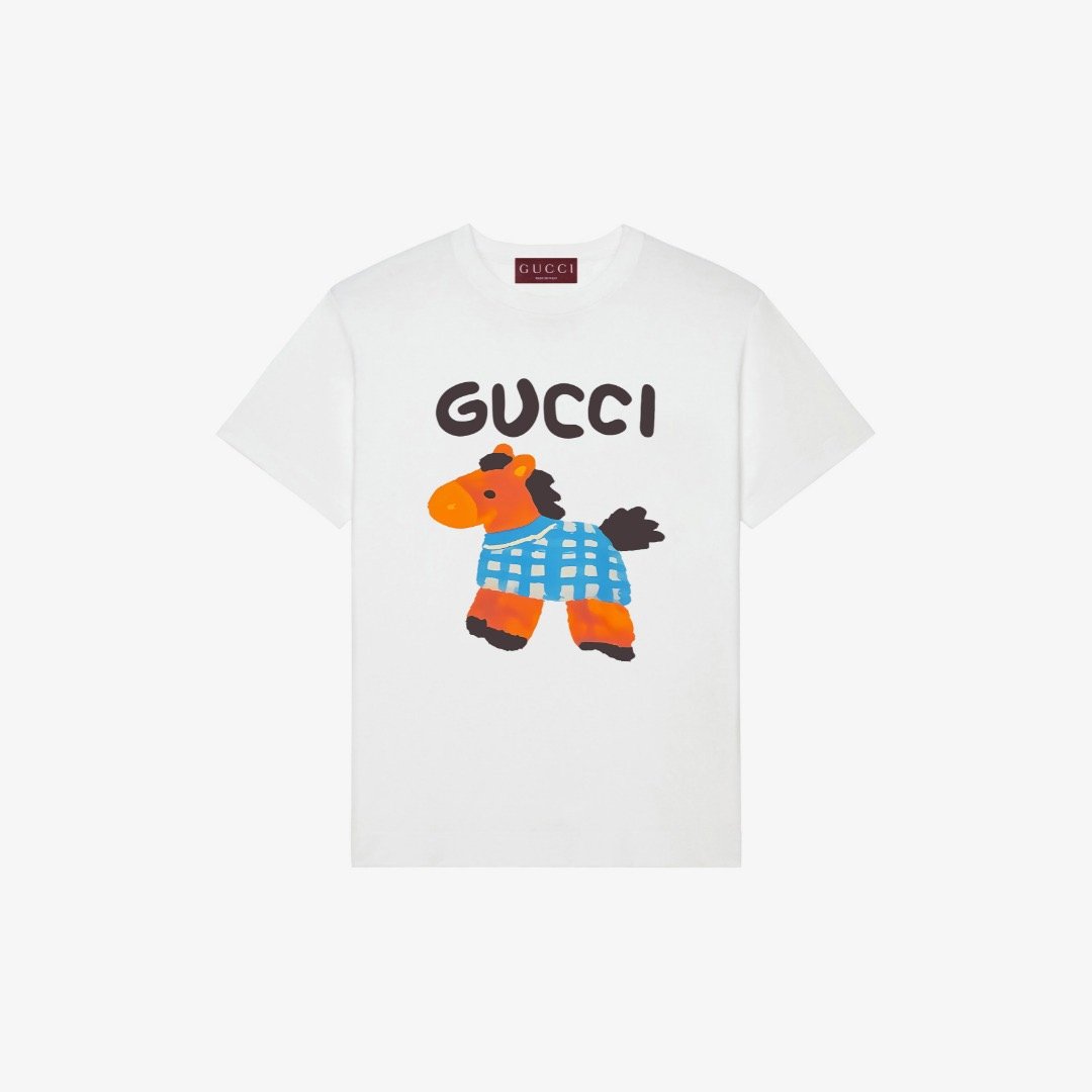 Gucci T-Shirt Pony Checkered Print - Image 2