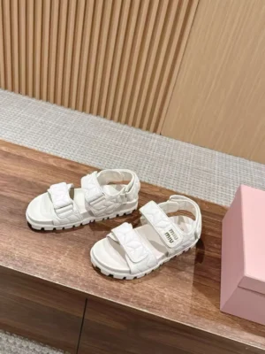 Miu Miu quilted sandals White