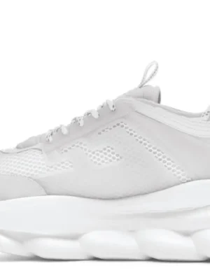 Versace Chain Reaction White Mesh Rubber Suede