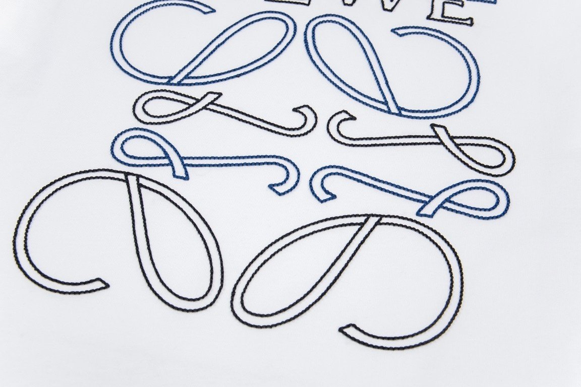 Loewe T-Shirt Anagram Outline Stitch White - Image 3