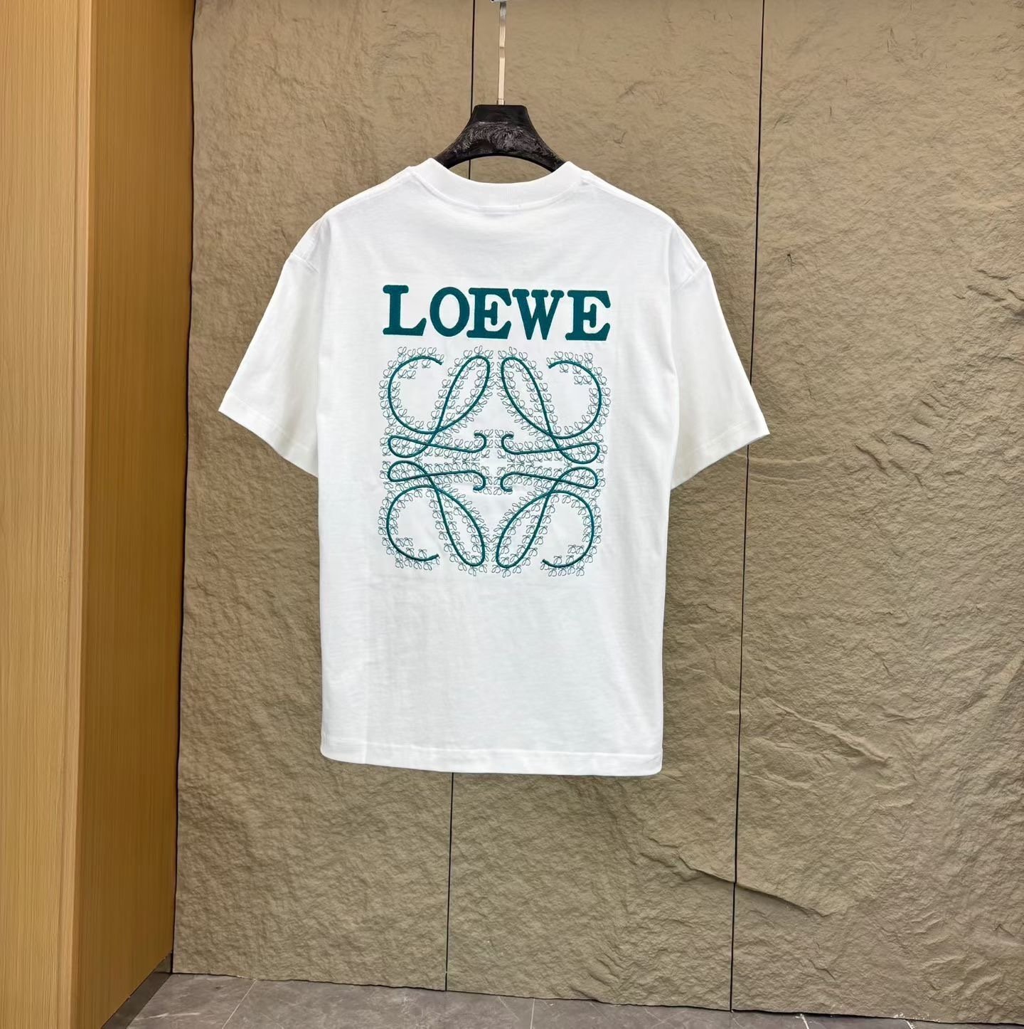 Loewe T-Shirt Anagram Embroidered Teal - Image 2