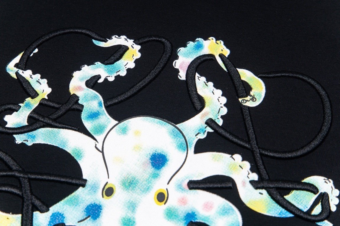 Loewe T-Shirt Octopus Anagram Black - Image 5