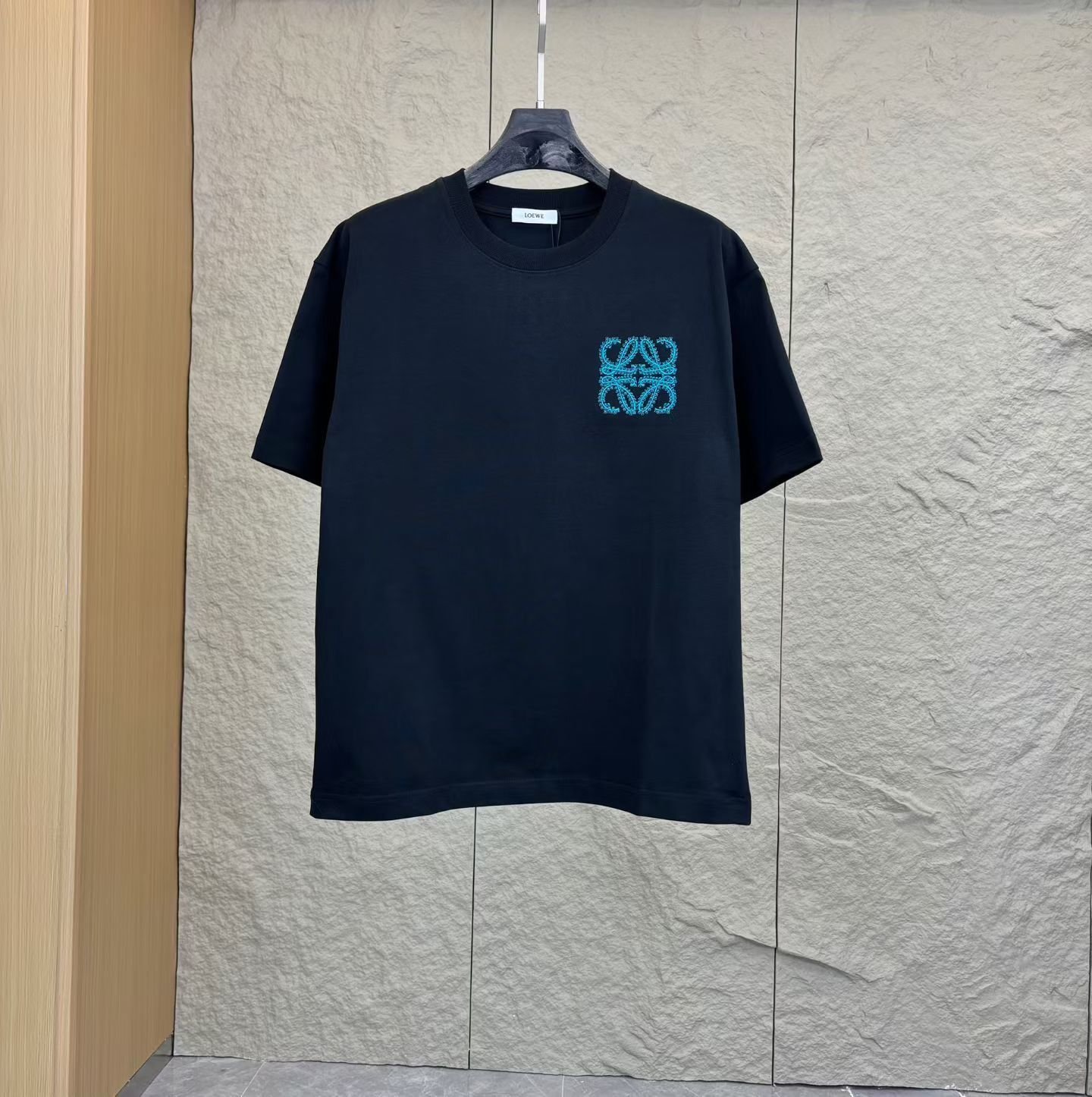 Loewe T-Shirt Anagram Embroidered Teal - Image 6