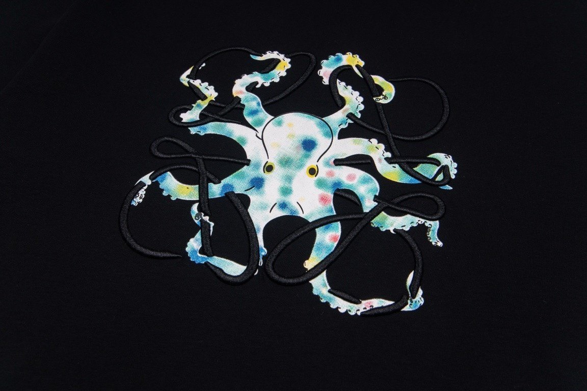 Loewe T-Shirt Octopus Anagram Black - Image 4