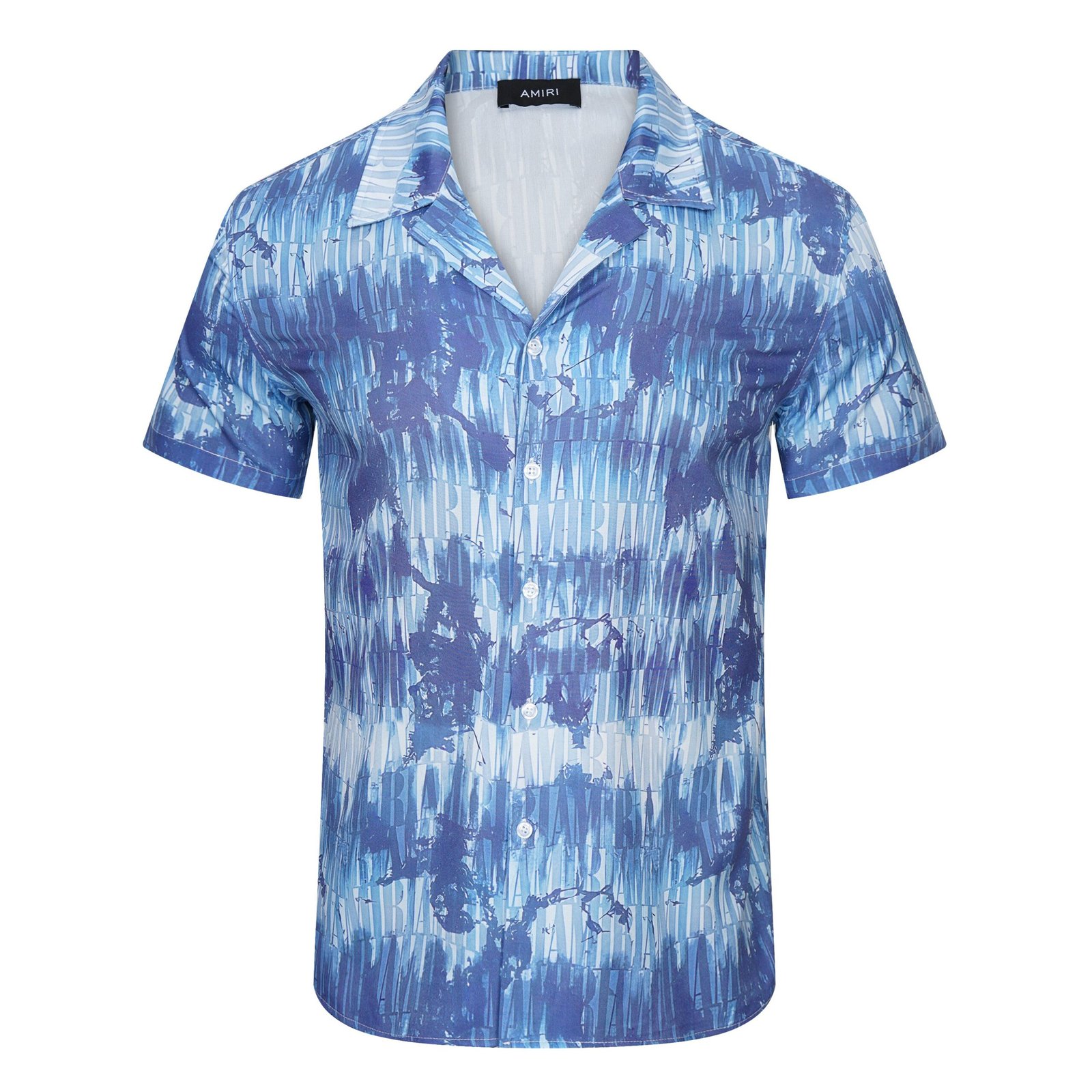 Amiri Set-Shirt & Shorts Watercolor Logo Blue - Image 2