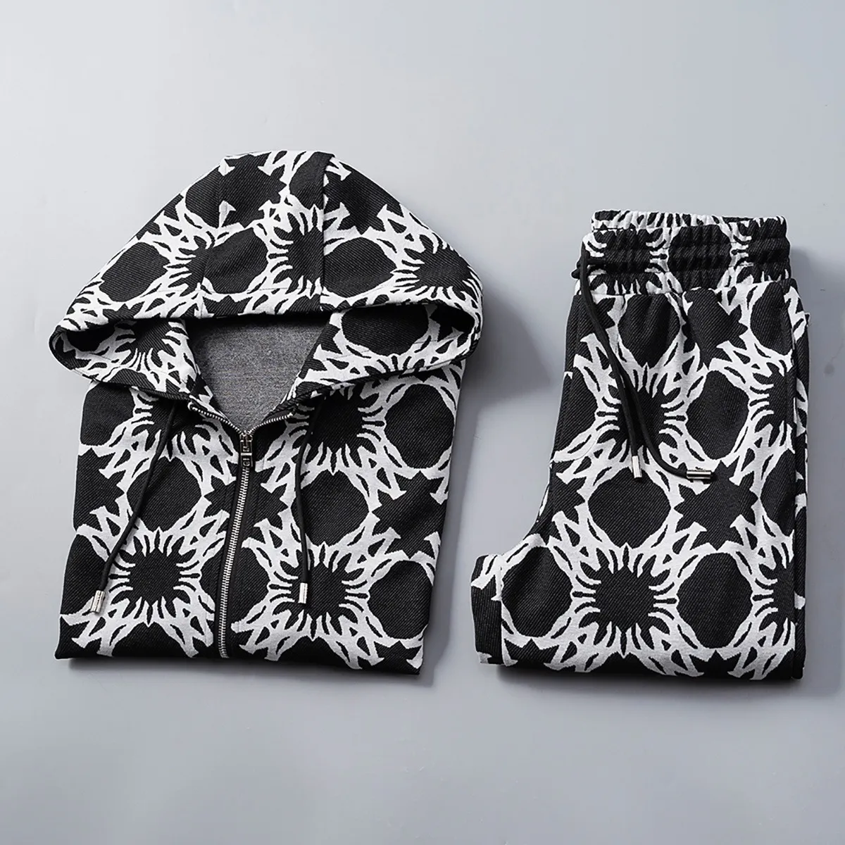 Amiri Set-Hoodie & Pants MA Allover Print Black/White - Image 5