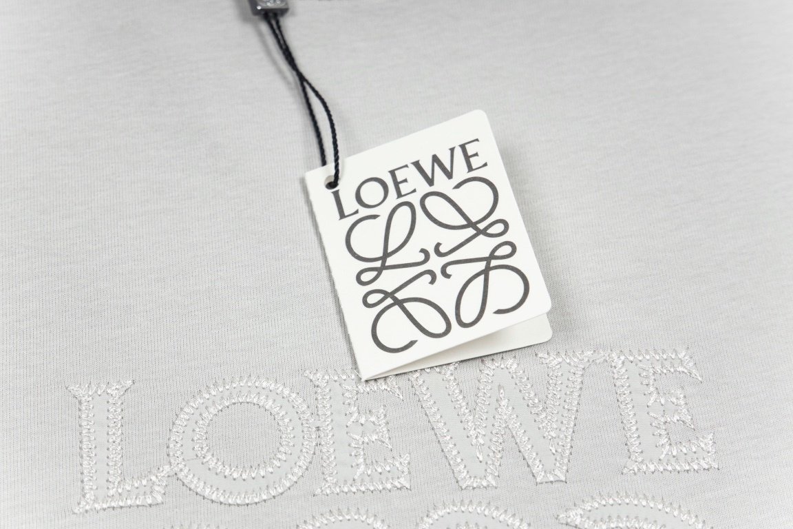 Loewe T-Shirt Anagram Tonal Embroidered Grey - Image 4