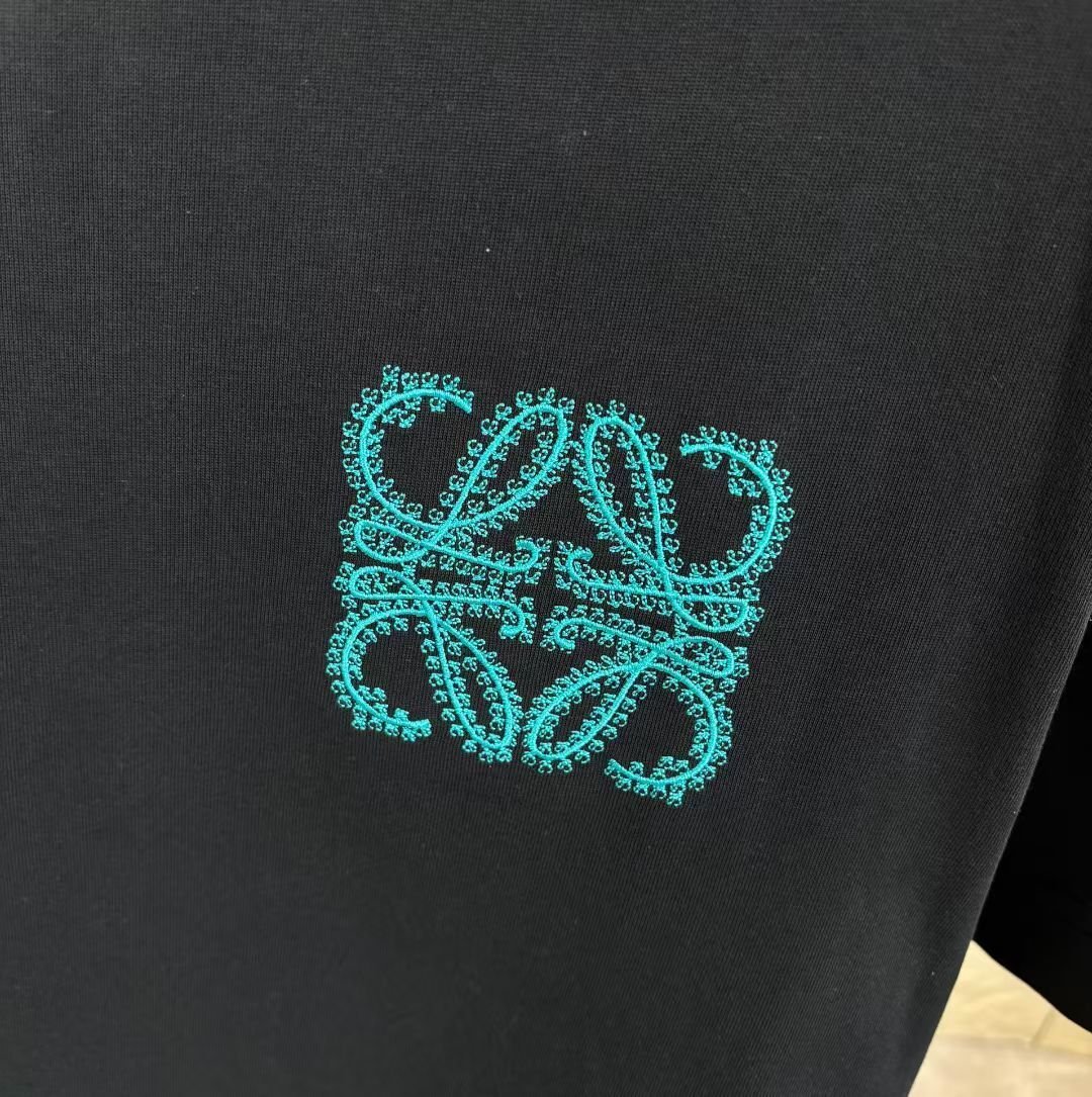Loewe T-Shirt Anagram Embroidered Teal - Image 9