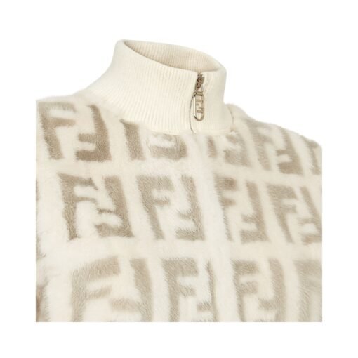 Bomber in visone bianco