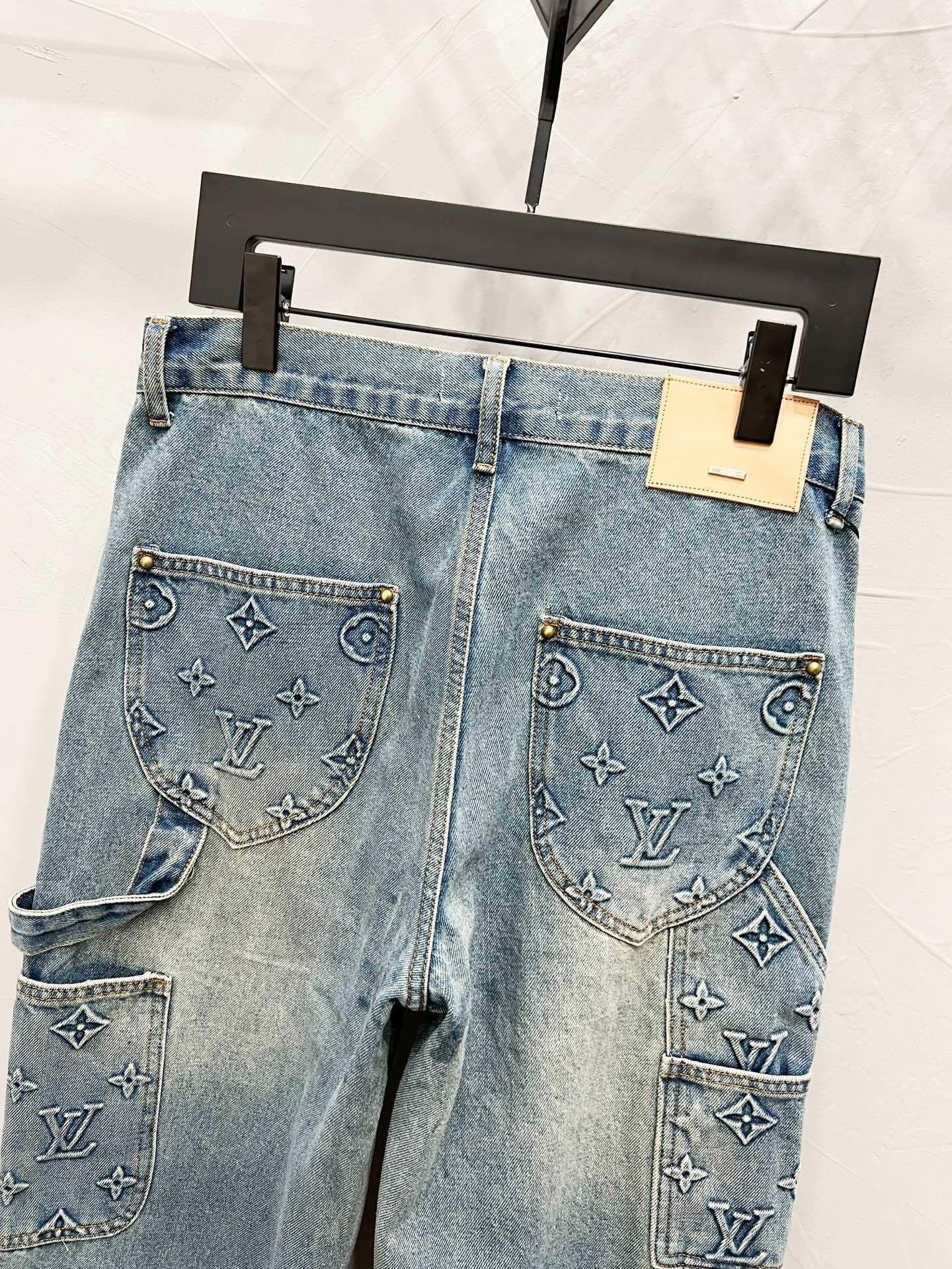Louis Vuitton Jeans Monogram Carpenter Patch Light Blue - Image 3