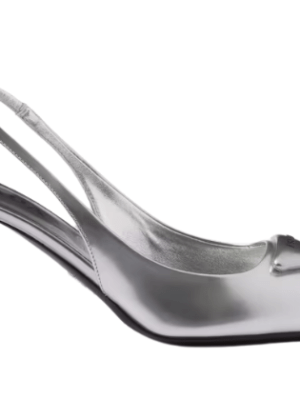 Décolleté slingback in MV metallizzata