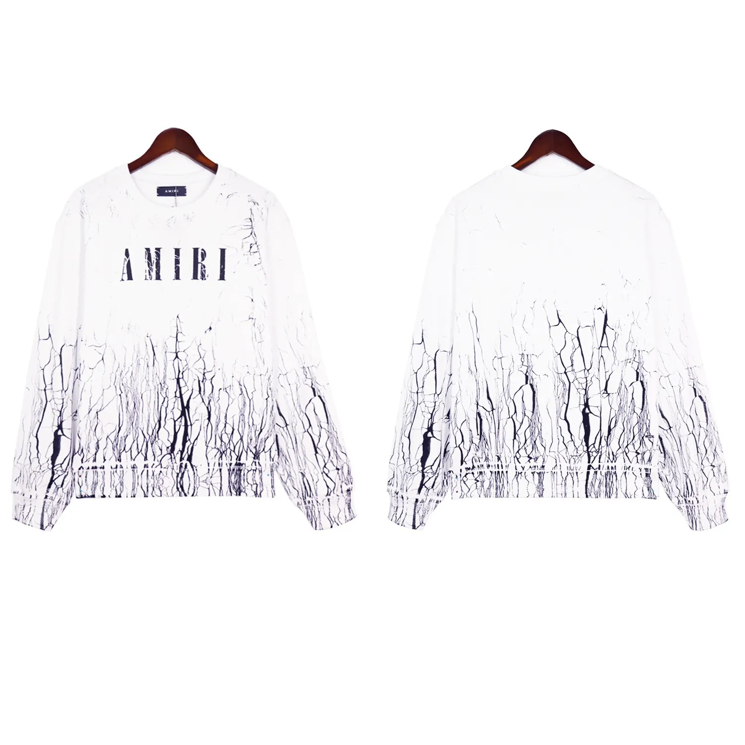 Amiri Set-Sweatshirt & Pants Cracked Lightning White - Image 2