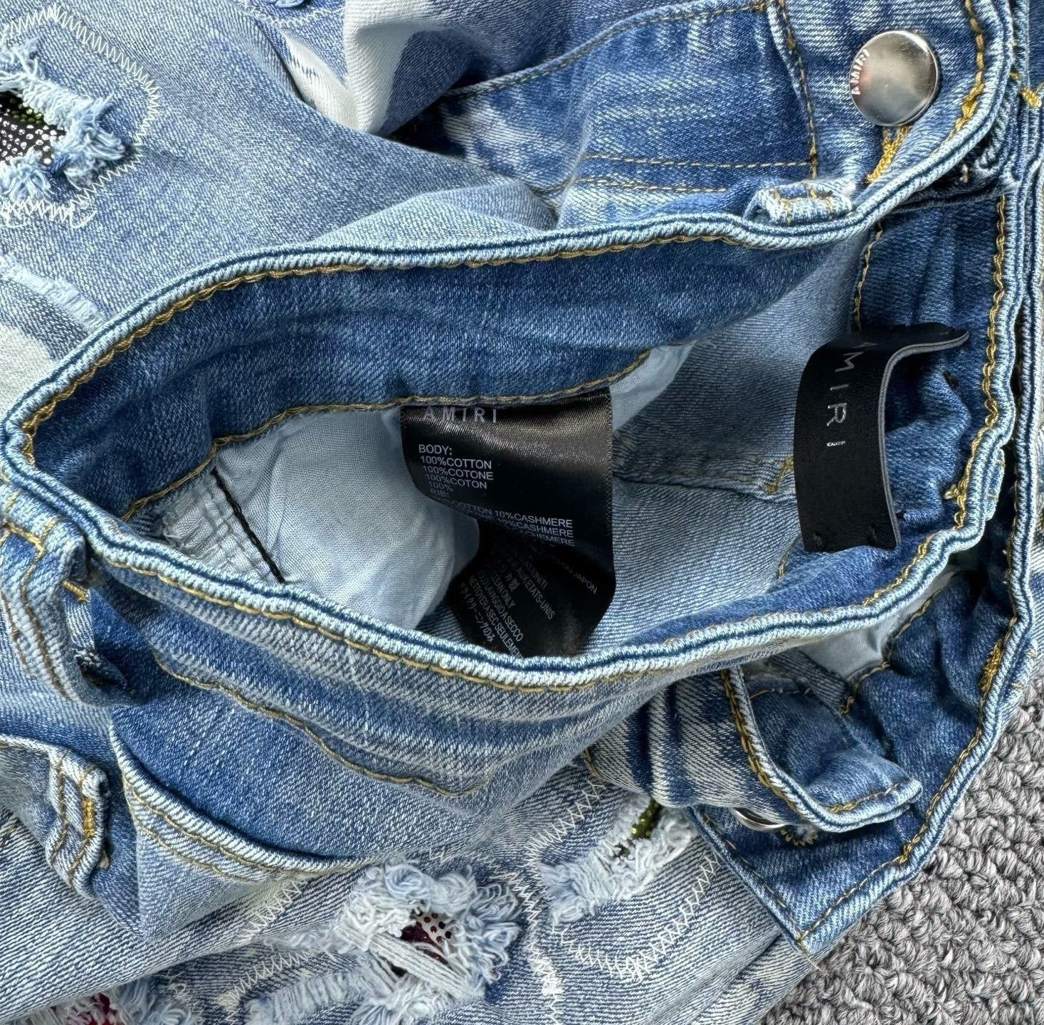 AMIRI MX1 Bleached Distressed Jeans 1 - Image 10