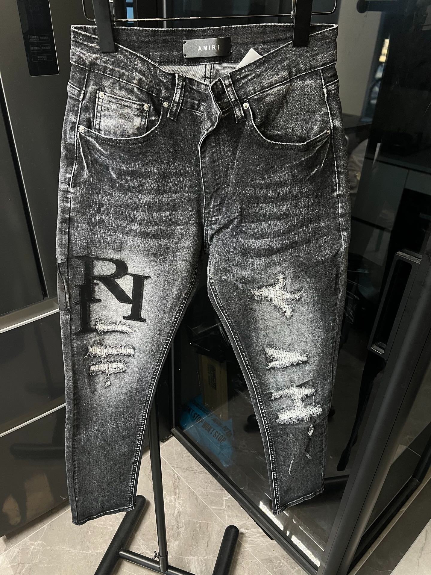 AMIRI Distressed Logo Jeans - Image 3