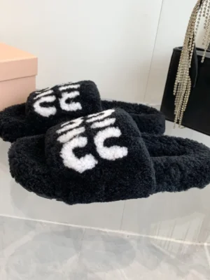 Miu Miu Shearling Slides